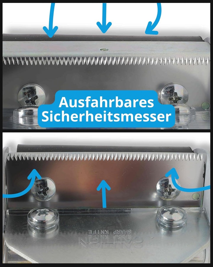 gws Packband Handabroller Professioneller Klebebandabroller mit stabilem Metallrahmen, Sicherheitskl