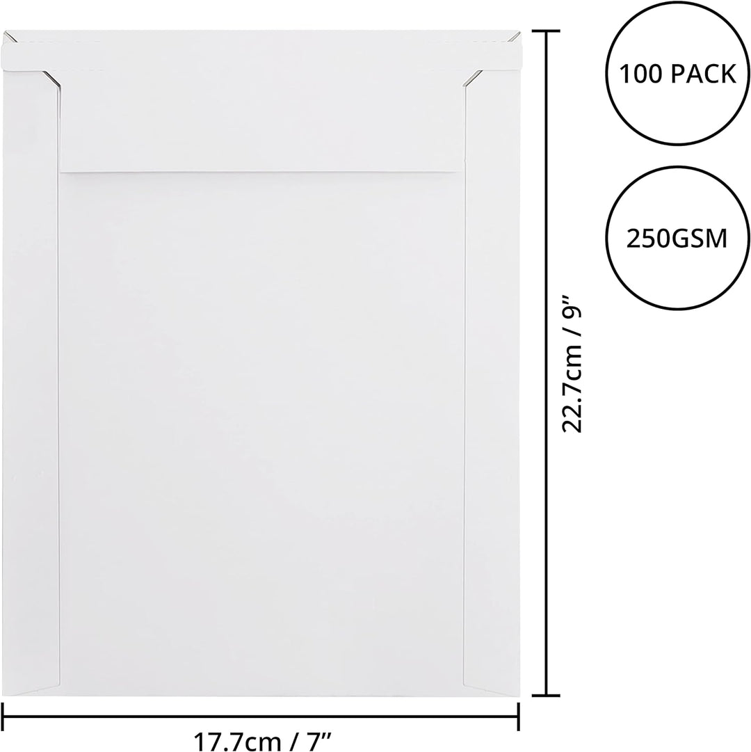 Belle Vous 100 Stk Harte Versandtaschen zum Abziehen & Versiegeln - 177 x 227 mm, 250 g/m² - Selbstk