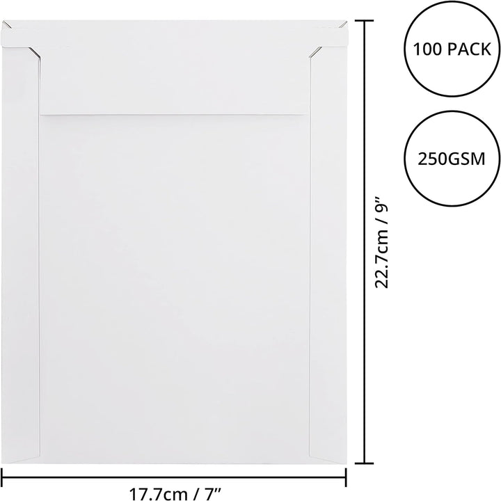 Belle Vous 100 Stk Harte Versandtaschen zum Abziehen & Versiegeln - 177 x 227 mm, 250 g/m² - Selbstk