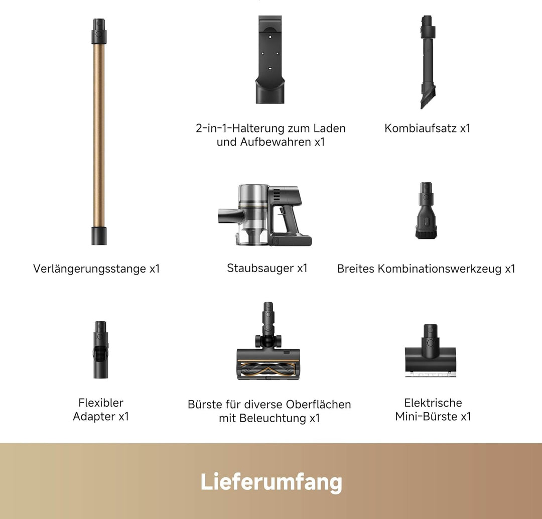 Mova S5 Sense Akku Staubsauger, bis zu 97 Minuten Laufzeit, Staubsauger Kabellos, Multibodenbürste,