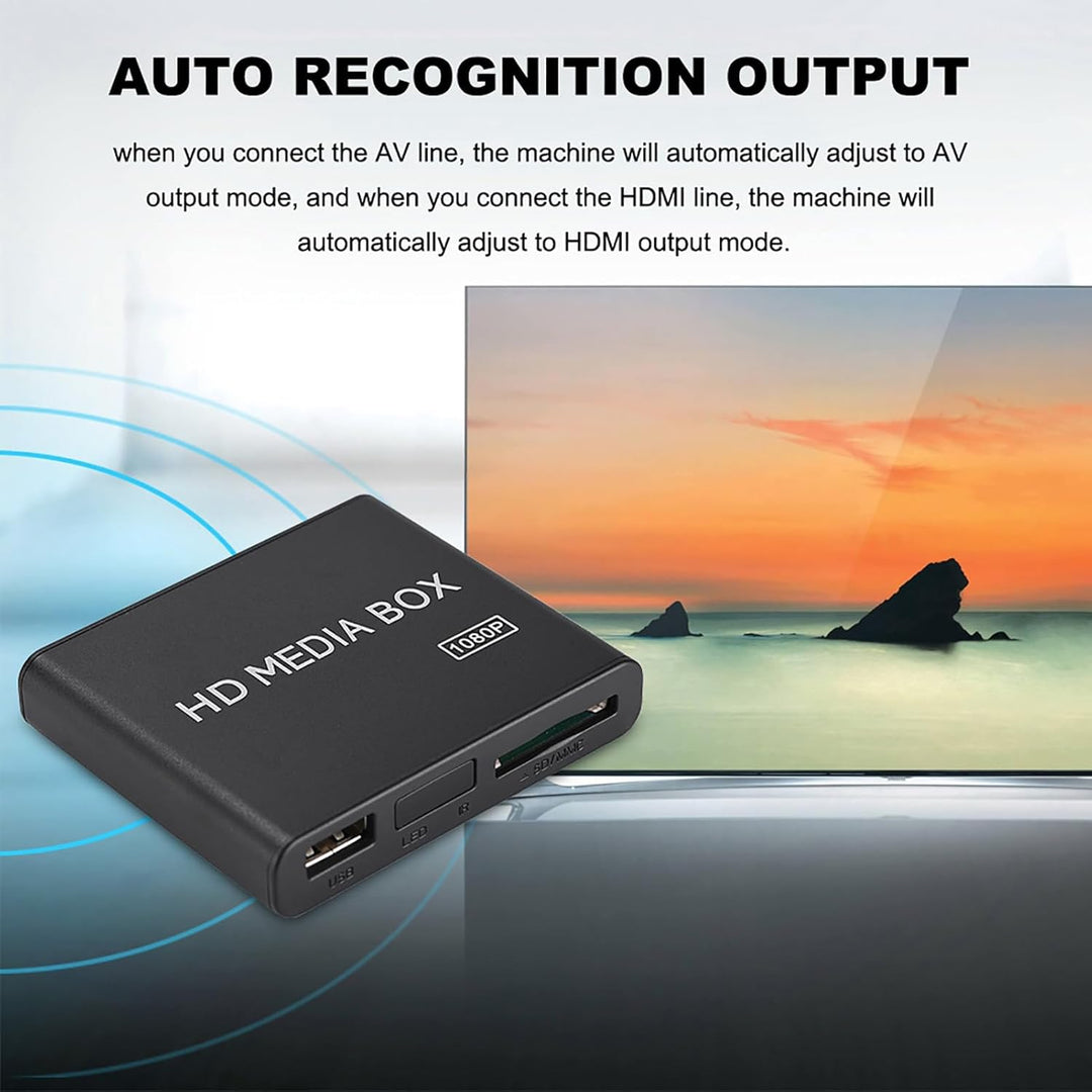 Media Player, 1080p Full HD Ultra Digital Media Player Box, Unterstützt USB MMC RMVB MP3 AVI MKV (EU