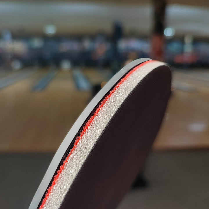 MMSTRIKE 2x Bowling Shammy Leather Pad+Black GripFlex Rubber Base Disc-Hook &amp; Loop System.Oil Remova