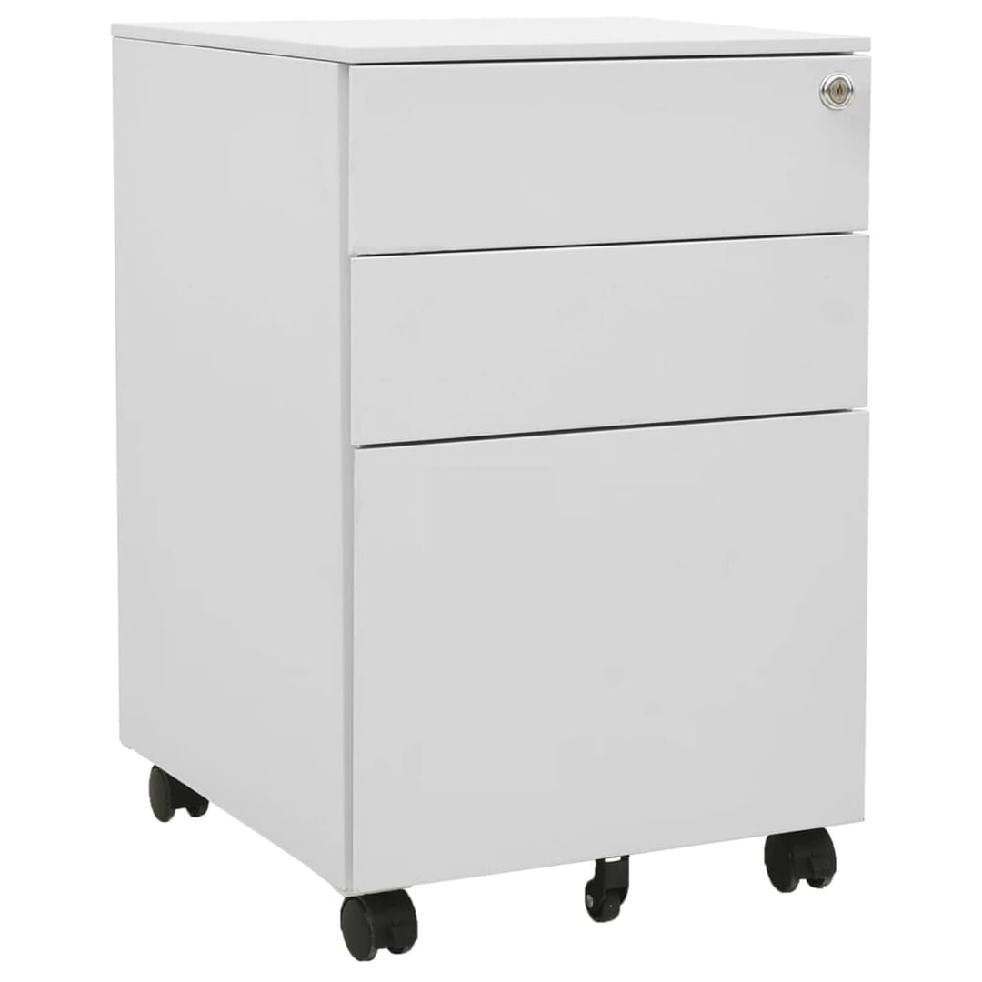 Homgoday Aktenschrank mit Rollen Büroschrank Rollschrank Rollcontainer Schubladenschrank mit 3 Schub