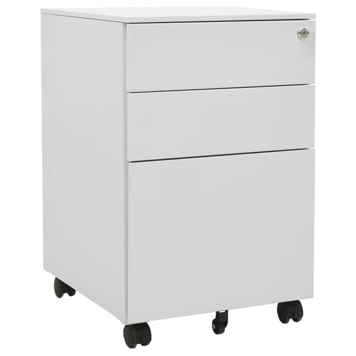 Homgoday Aktenschrank mit Rollen Büroschrank Rollschrank Rollcontainer Schubladenschrank mit 3 Schub