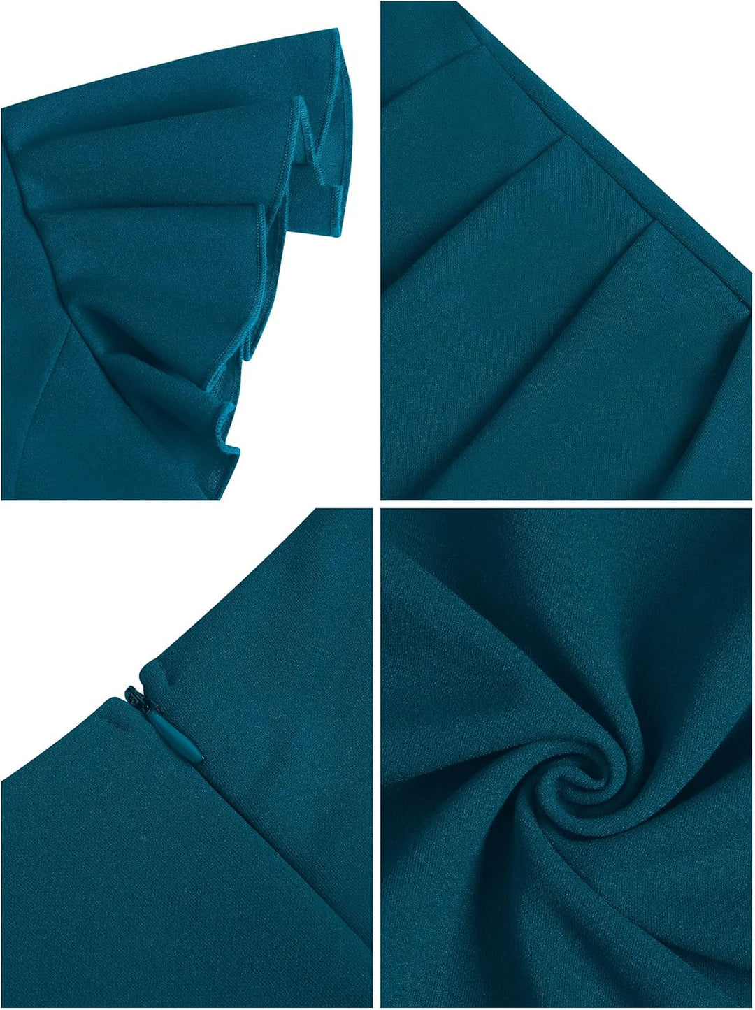 Missufe Damen Cocktailkleid Wickelkleid Partykleid Midikleid Sommerkleid Elegant Bodycon Vintage Rüs