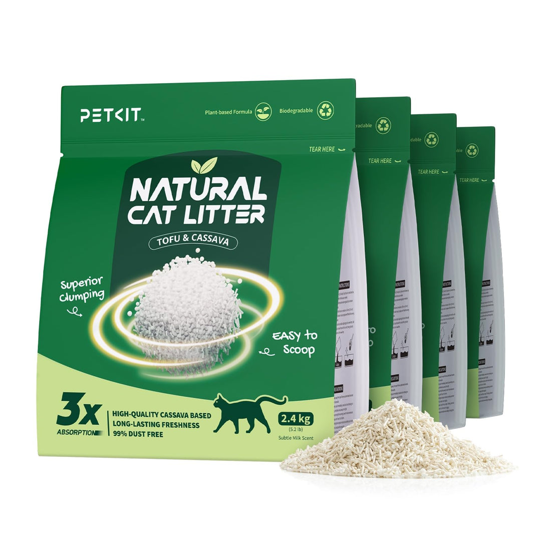 PETKIT Klumpende Katzenstreu Pflanzenbasiert, 9,6kg,100% Natürlich, Staubfrei, Geruchsneutralisieren
