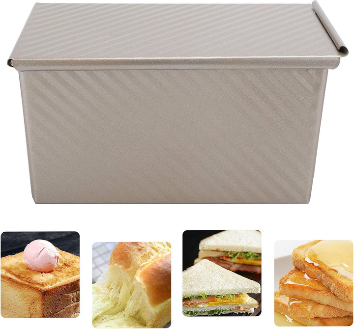 Shanrya Backform, hohe Wärmeleitfähigkeit Haushaltsbrotform, Antihaft mit Abdeckung Aluminiumlegieru