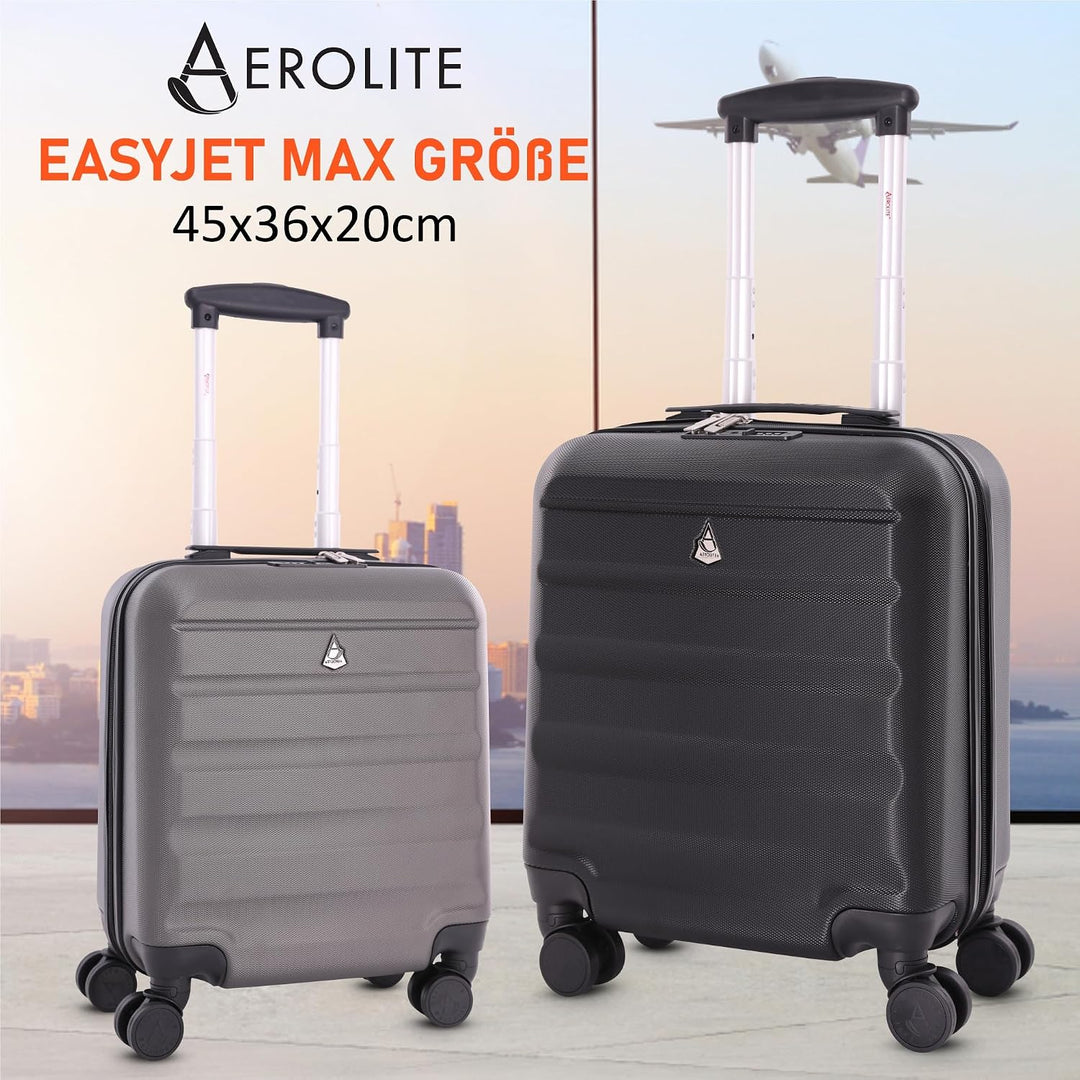 Aerolite 45x36x20cm easyJet Maximale Koffer ABS Leichter Hartschale Kabinentrolley Untersitz Trolley