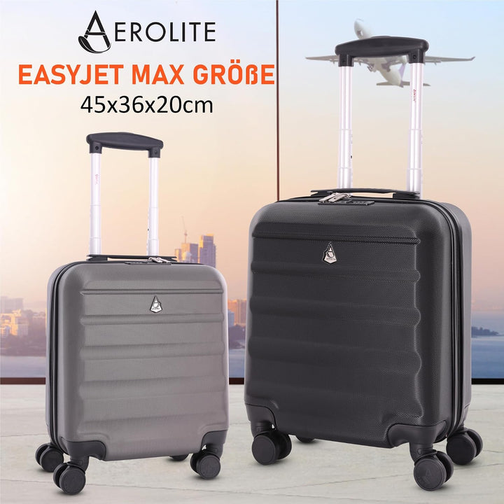 Aerolite 45x36x20cm easyJet Maximale Koffer ABS Leichter Hartschale Kabinentrolley Untersitz Trolley