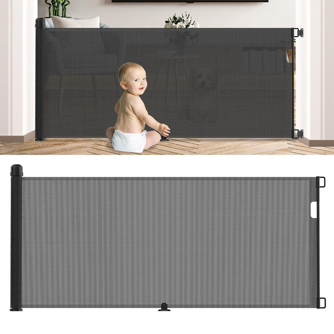 YUENFONG Treppenschutzgitter Türschutzgitter, 87 x 300 cm Treppenschutzrollo Türgitter Absperrgitter