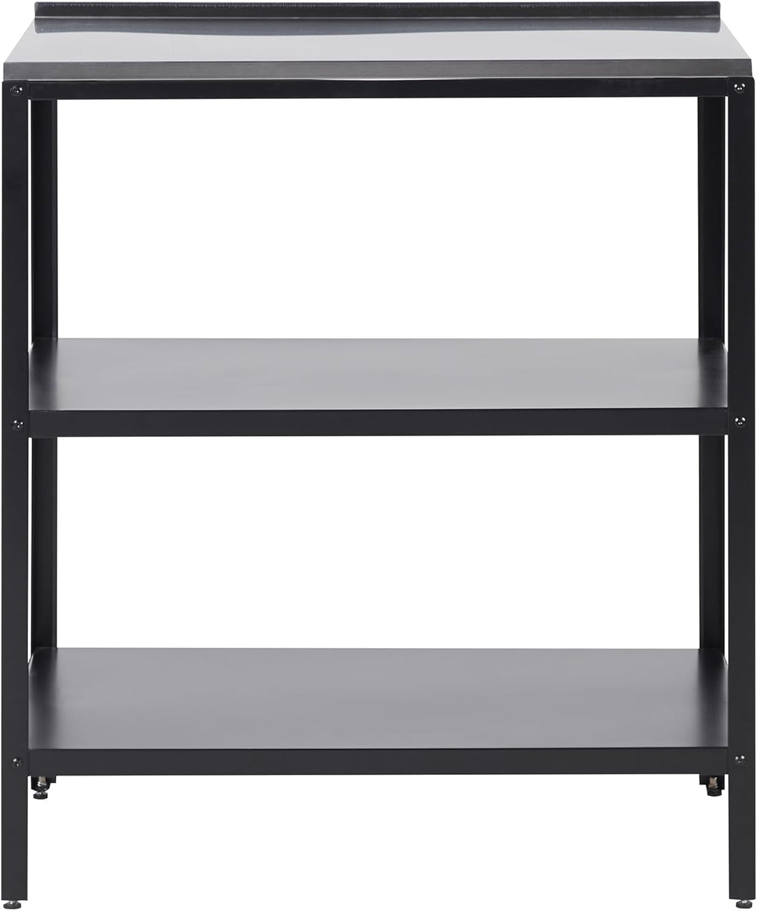 Outdoor-Kücheninsel Stahl schwarz mit Edelstahlplatte silber modern Vilama