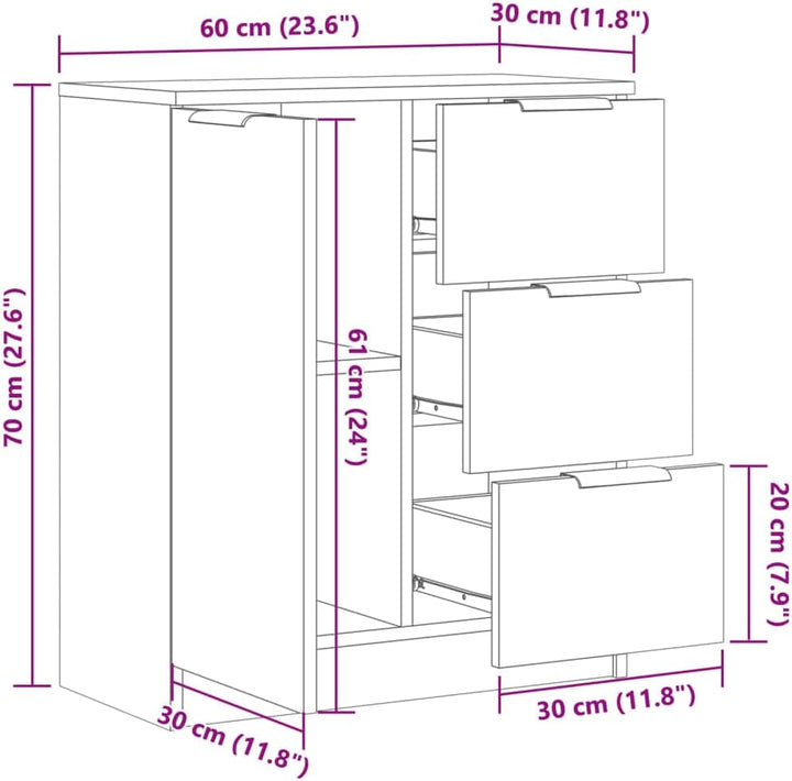 vidaXL Sideboard, Kommode mit Stauraum, Anrichte Schrank für Wohnzimmer, Beistellschrank Mehrzwecksc