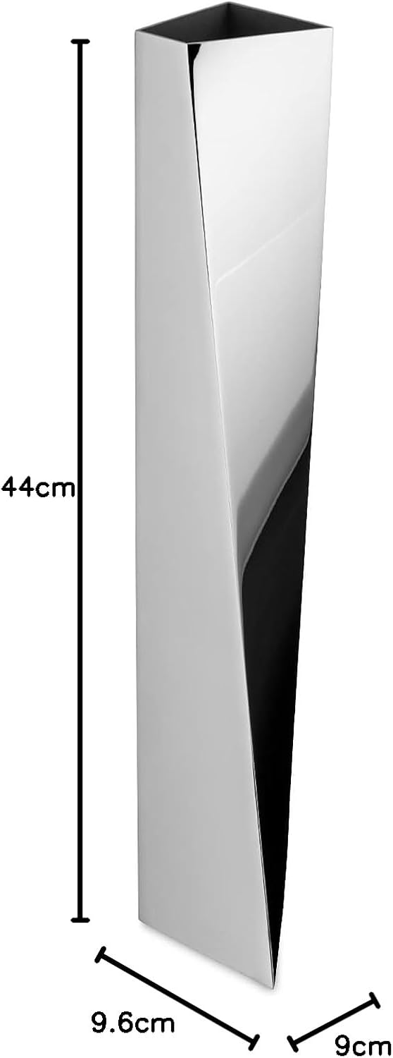 Alessi Crevasse ZH01 Design Blumenvase, Edelstahl, Glänzend Poliert