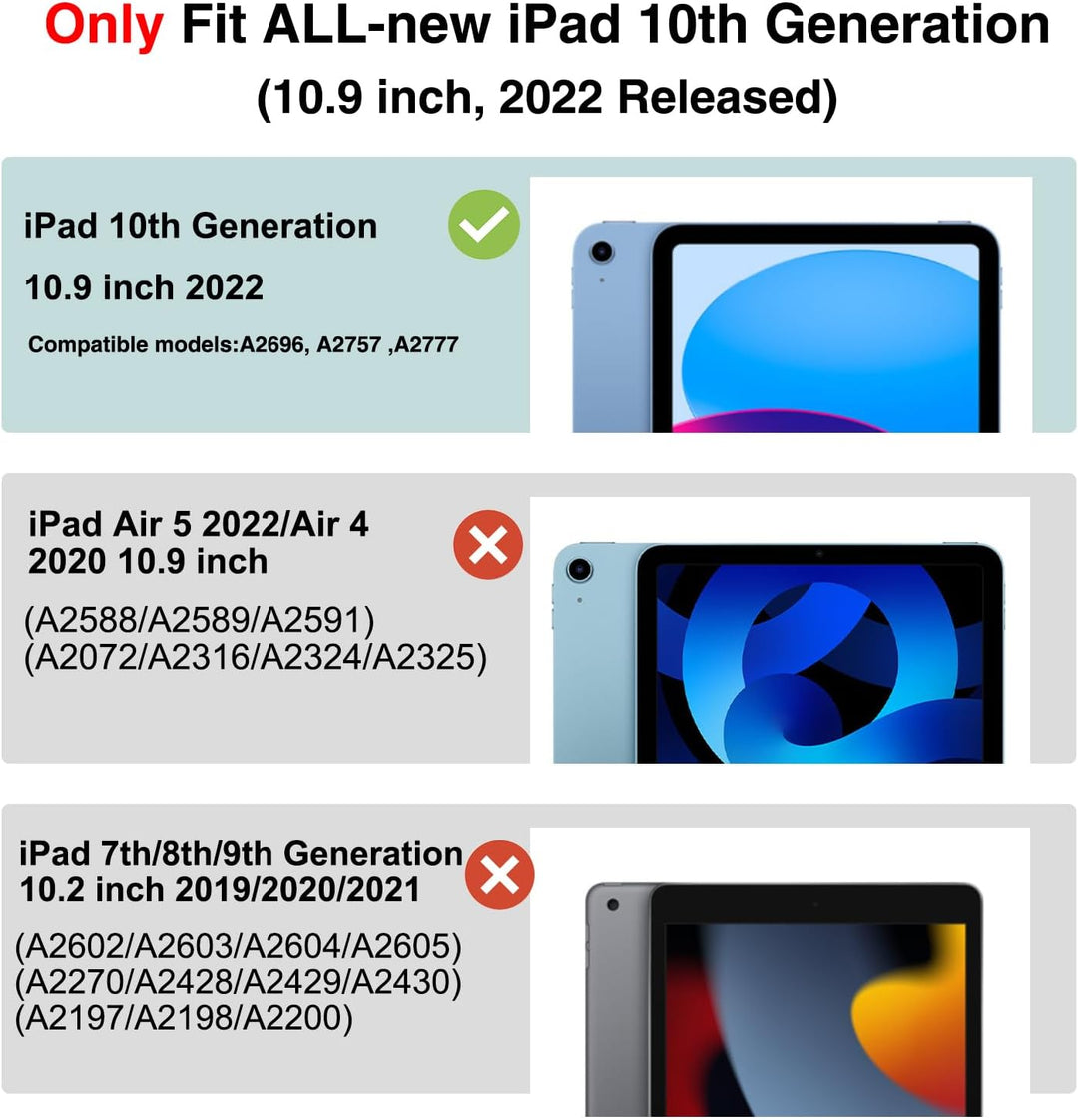 MRUOZRUI Hülle für iPad 10. Generation wasserdichte, stossfeste, sturzsichere Ganzkörper-Schutzhülle