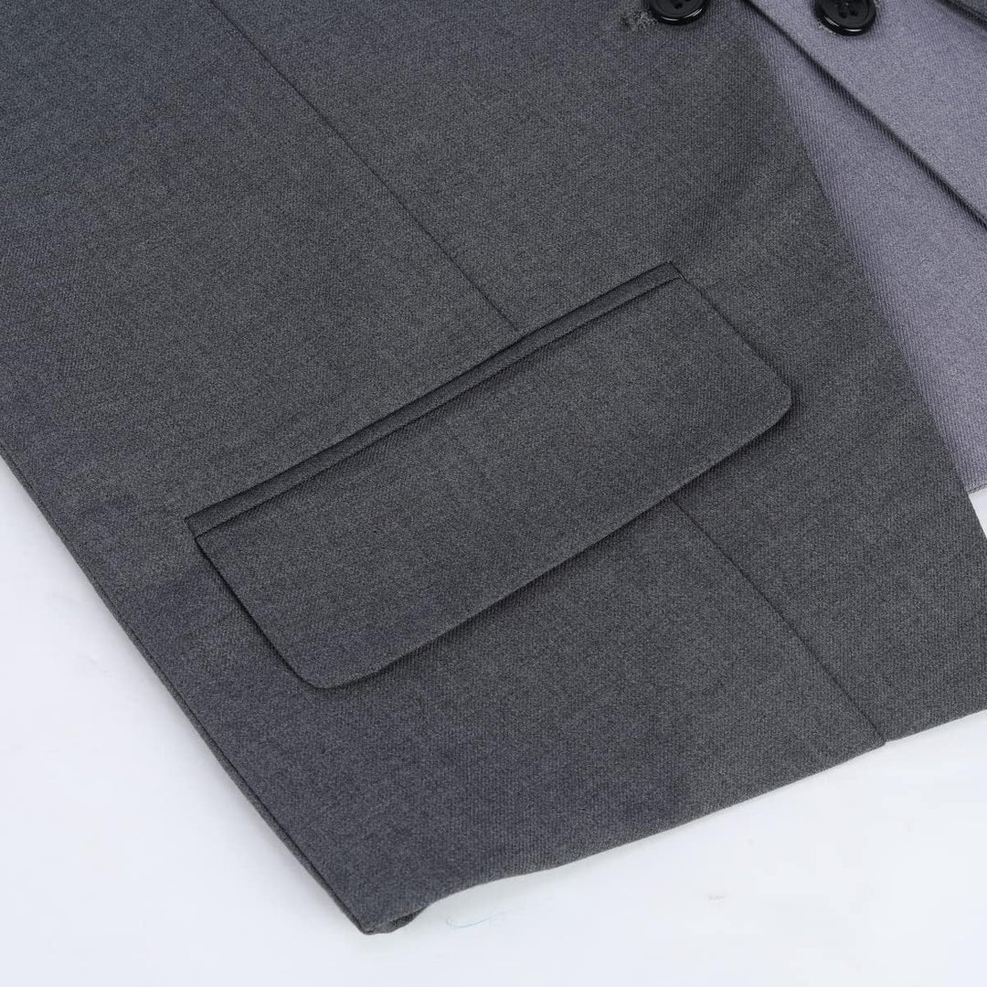 Allthemen Herren Anzugweste mit Schichten V-Ausschnitt Western Weste Slim Fit Layered Herrenweste Bu