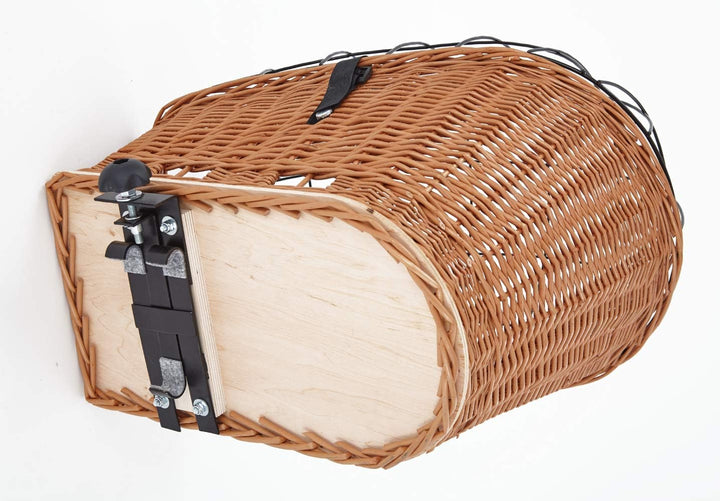 Tigana Hundefahrradkorb für Gepäckträger aus Weide Natur 60 x 39 cm Gitter Tierkorb Hinterradkorb Hu