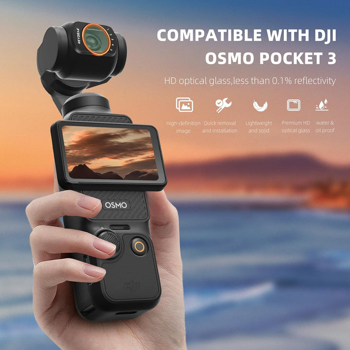 REYGEAK Magnetischer Filterset für DJI Osmo Pocket 3 ,Variabler ND Filter VND 2-512, 1-9 Stop Graufi