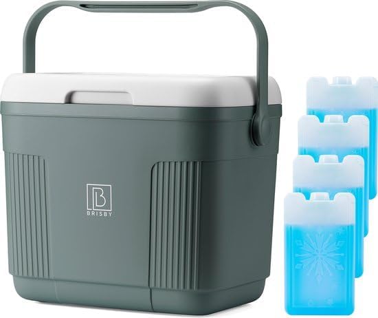 Brisby Kühlbox - 13 und 22 Liter, 18 Stunden warm - 40 Stunden kühl - Inklusive Kühlelemente 450 ML