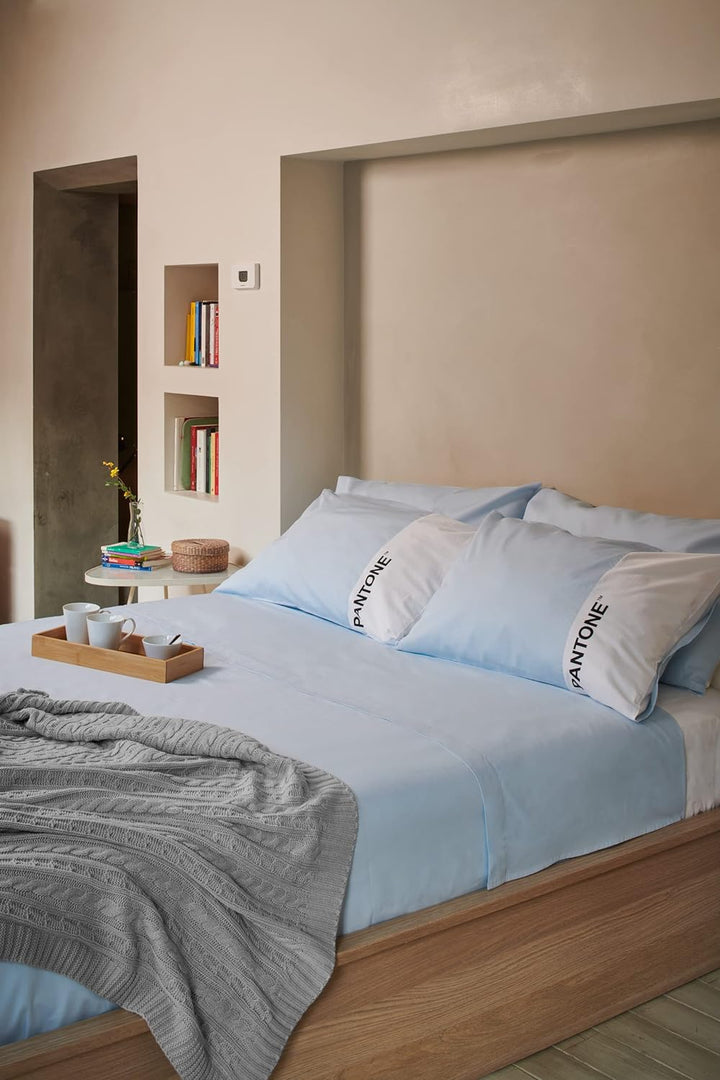 sweet home Pantone™ Bettwäsche-Set für Einzelbett 150 x 280 cm + Kissenbezug 50 x 80 cm + Spannbettl