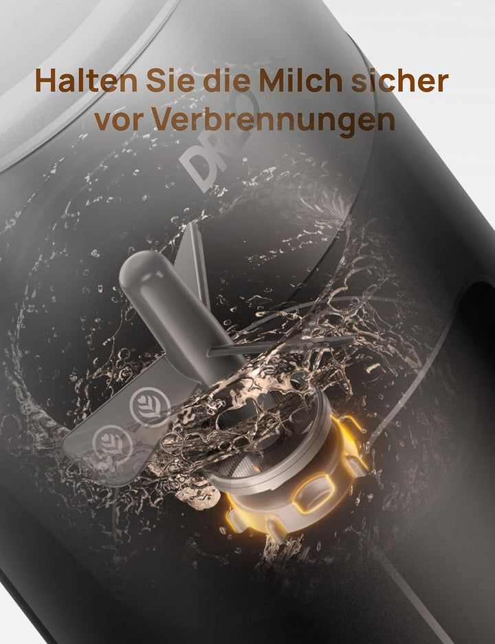 DREO Milchaufschäumer, 8-in-1 Elektrischer Milchschäumer für Latte, Cappuccino, Heisse Schokolade, 2