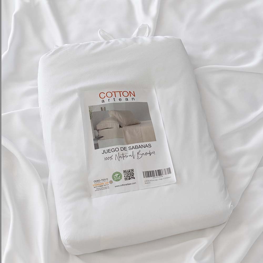 COTTON ARTean Bettwäsche-Set aus organischem und hypoallergenem Bambus, für Betten von 200 x 190/200