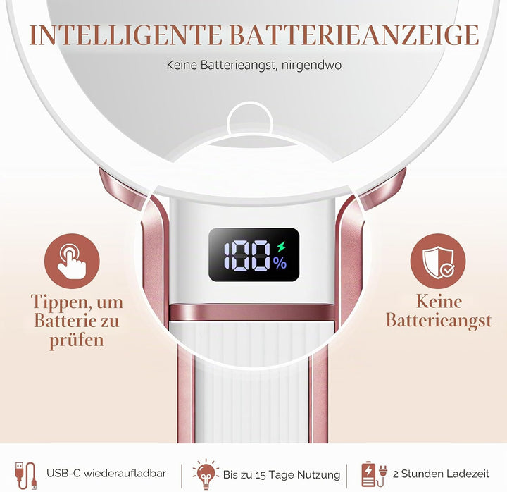 B Beauty Planet 30X/1X Vergrösserungsspiegel mit Licht, Höhenverstellbarer Schminkspiegel mit Beleuc