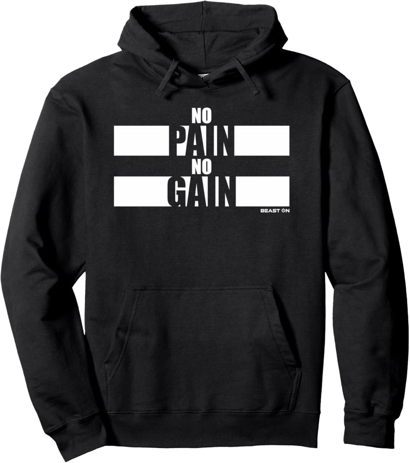 No Pain No Gain Fitness Sprüche Gym Motivation Training Pullover Hoodie