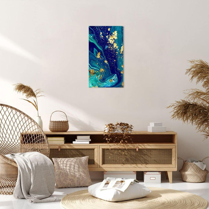 Bilder auf Leinwand Abstraktion modern Leinwandbild mit Rahmen 45x80cm Wandbilder Dekoration Wohnzim