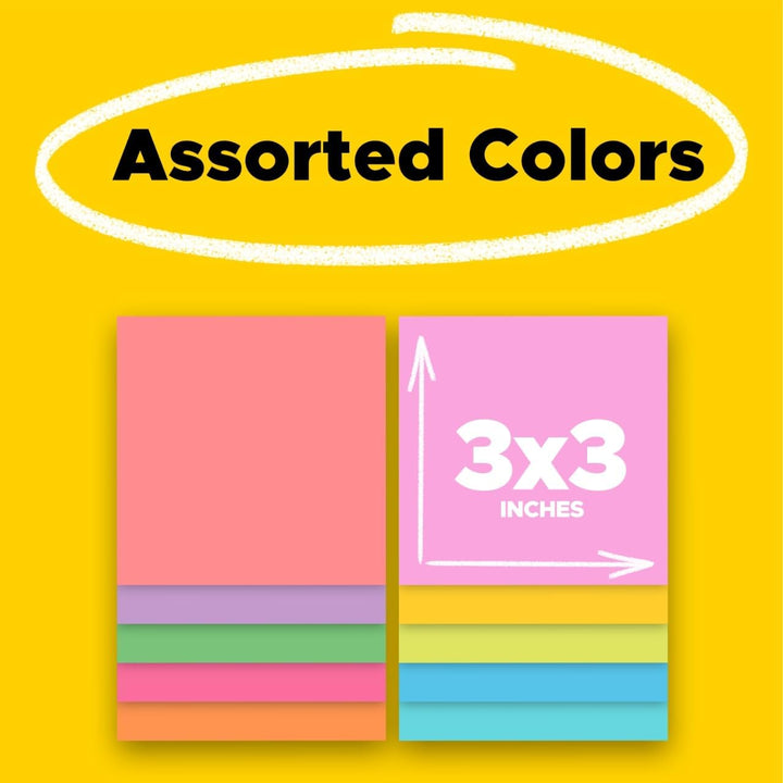 Post-it 712881 76 x 76 mm "Rio und Miami" Super Sticky - blau/grün/orange/pink/gelb (15 Stück)