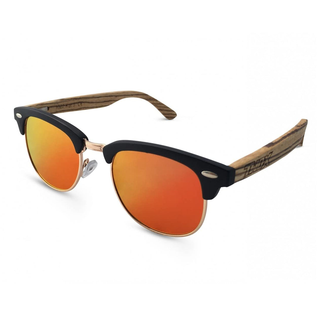 TWO-X Sonnenbrille WF orange verspiegelt 50er 70er Vintage Holzbügel