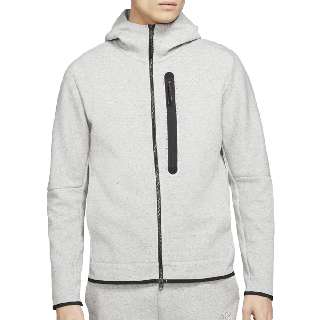 Nike Sportswear Herren Tech Fleece Full-Zip Hoodie, Redstone/Heather XXL Dunkelgrau Meliert/Schwarz,
