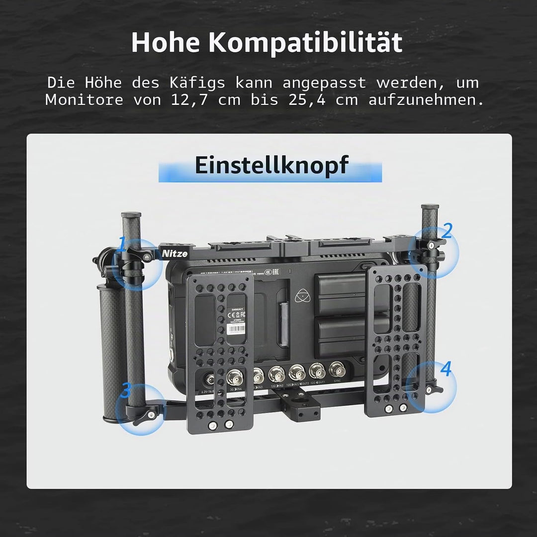 Nitze Director’s Monitor Cage with Lightweight Carbon Fiber Handles, Director’Monitorkäfig with Two