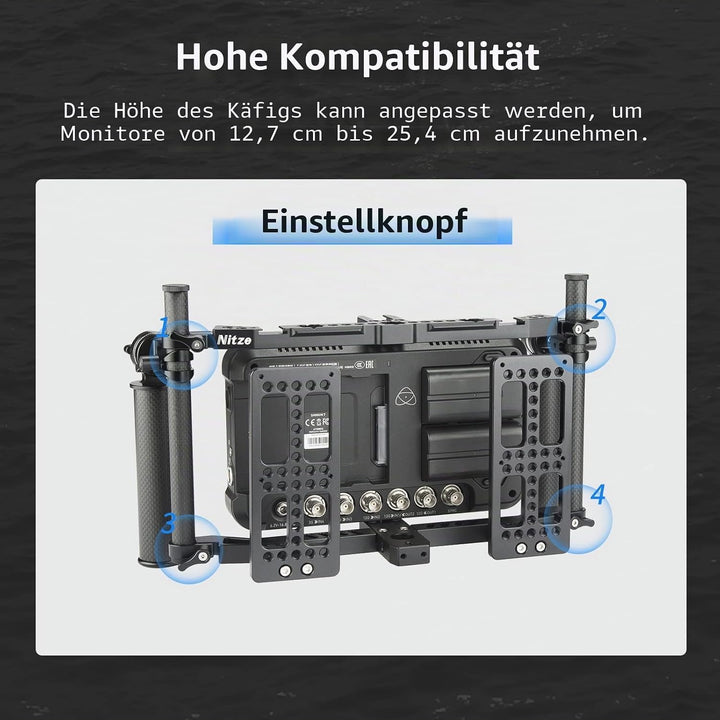 Nitze Director’s Monitor Cage with Lightweight Carbon Fiber Handles, Director’Monitorkäfig with Two