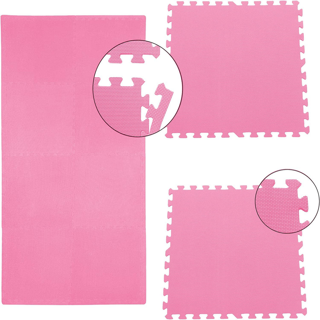 Sporttrend 24® 4 Schutzmatten + 8 Randstücke Set 60x60x1cm | 1,44qm | Bodenschutzmatte Unterlegmatte