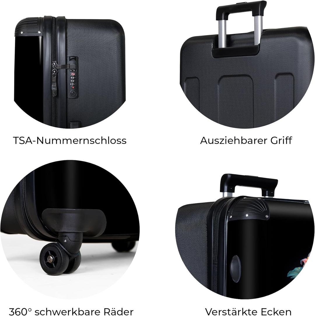 NoBoringSuitcases.com® Koffer XL Gross 77x51.5x28 cm Hartschale Reisekoffer 4 Rollen Leicht Koffer T