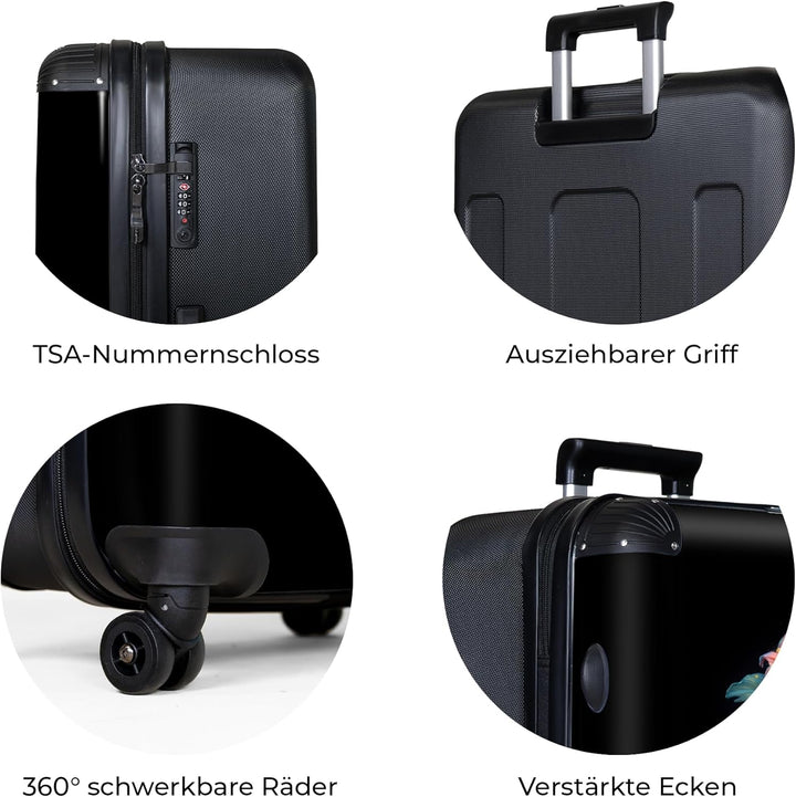 NoBoringSuitcases.com® Koffer XL Gross 77x51.5x28 cm Hartschale Reisekoffer 4 Rollen Leicht Koffer T