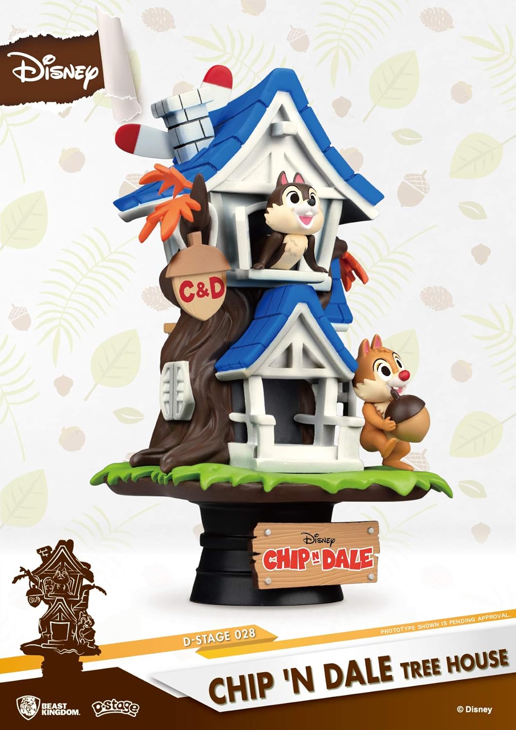 Beast Kingdom Toys Disney Summer Series D-Stage PVC Diorama Chip 'n Dale Tree House 16 cm, DS-028