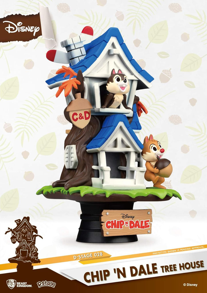 Beast Kingdom Toys Disney Summer Series D-Stage PVC Diorama Chip 'n Dale Tree House 16 cm, DS-028