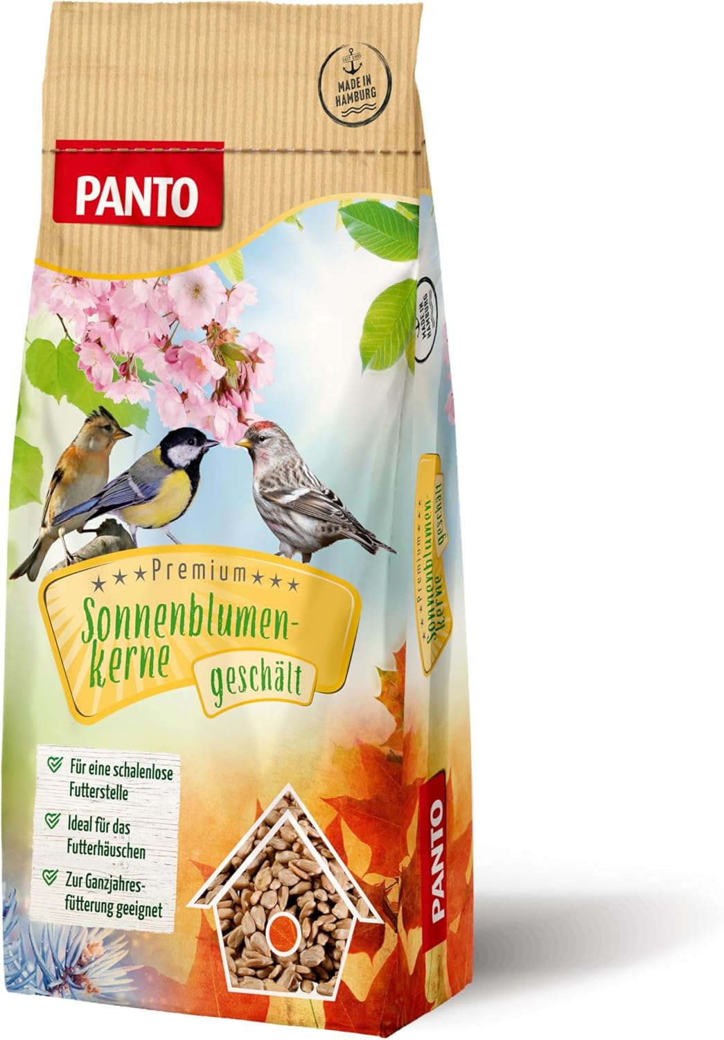 PANTO Sonnenblumenkerne geschält 25 kg – Wildvogelfutter aus reinen, schalenlosen Sonnenblumenkernen