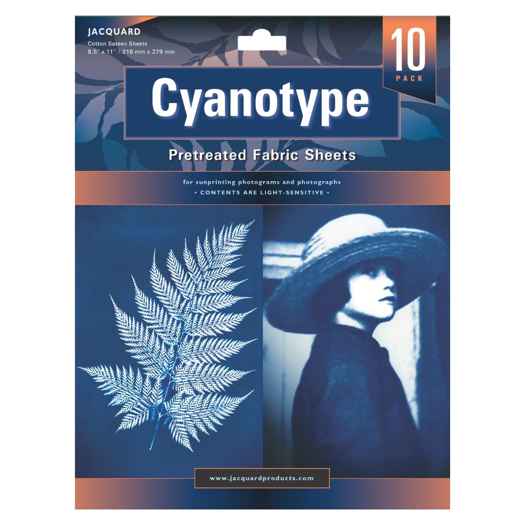 Vorbehandelte Jacquard-Cyanotypie-Blätter, Spezial, blauer UV-Druck, 10-Blatt-Packung 10 Pack, 10 Pa