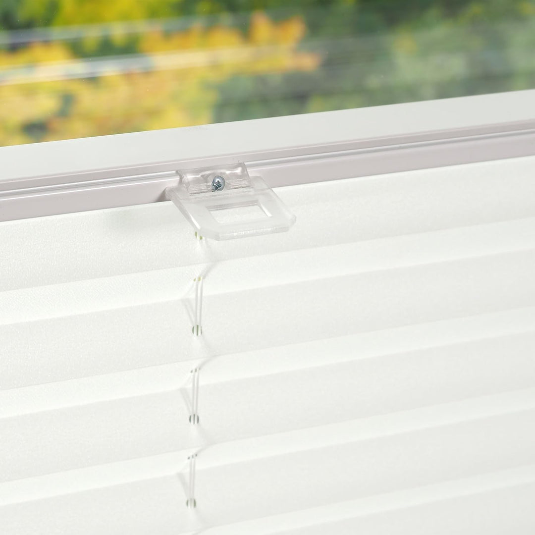 Liedeco® Plissee verspannt mit Klemmträger / 90 x 130 cm weiss (Breite x Höhe) / lichtdurchlässig Bl