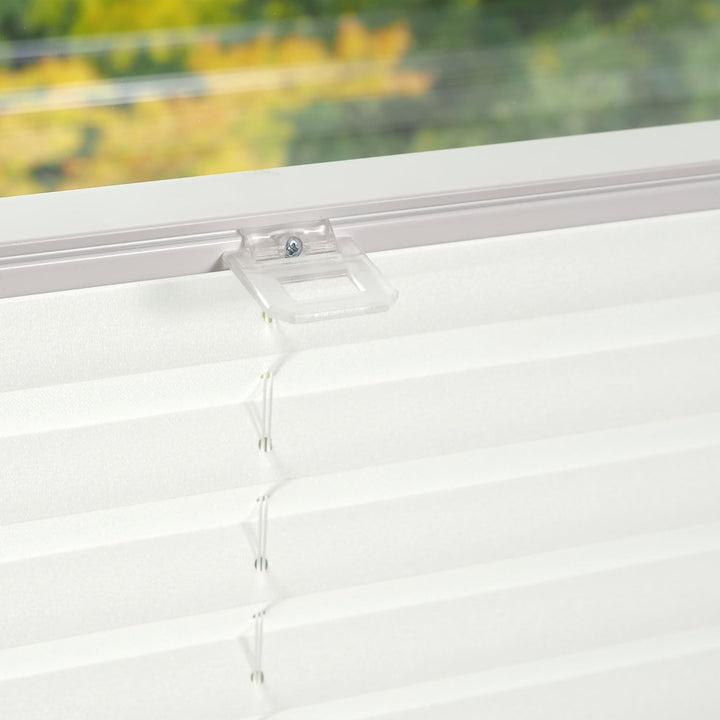 Liedeco® Plissee verspannt mit Klemmträger / 90 x 130 cm weiss (Breite x Höhe) / lichtdurchlässig Bl
