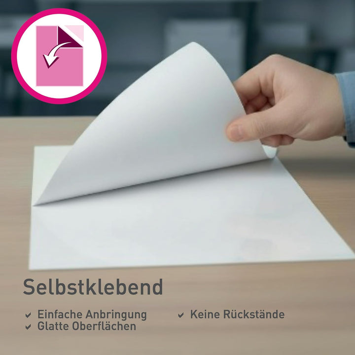 Leitz Selbstklebende Heisslaminierfolien A4 125 mic, für Schilder und Wegweiser, Hochwertige Laminie