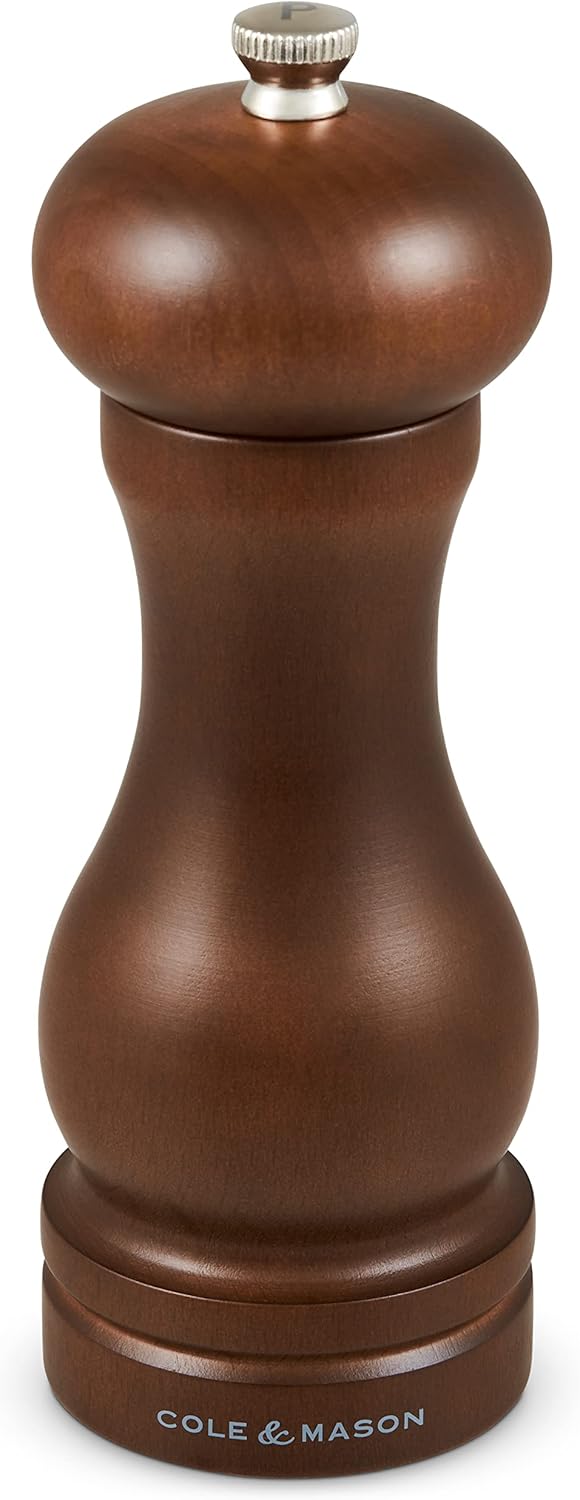 Cole & Mason HB0644P Forest Capstan Pfeffermühle, Dunkles Holz, 165mm, Precision+, Enthält 1 x Pfeff