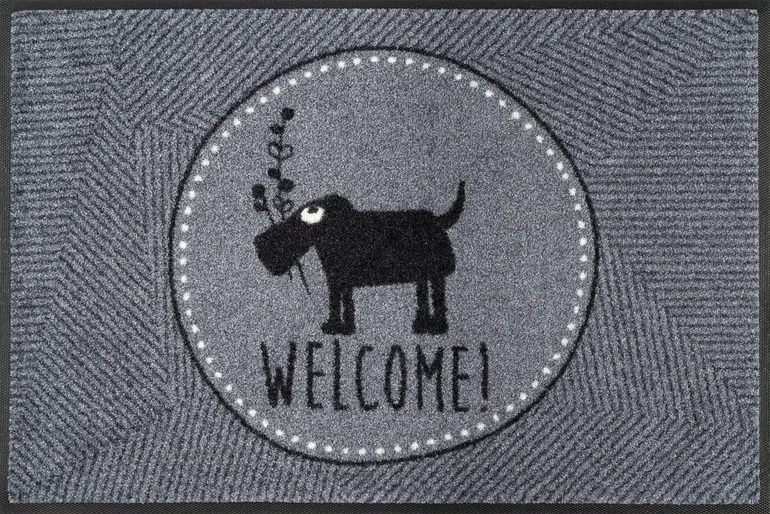 wash+dry Fussmatte, Herr Just- Welcome! 50x75 cm, innen und aussen, waschbar, Grau