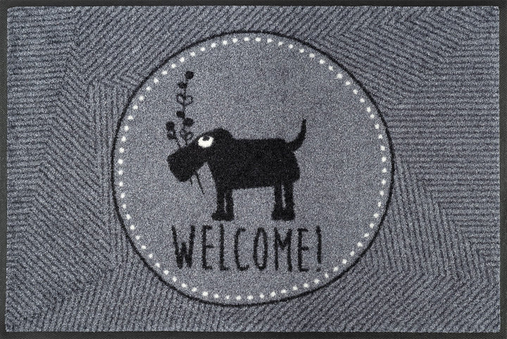 wash+dry Fussmatte, Herr Just- Welcome! 50x75 cm, innen und aussen, waschbar, Grau