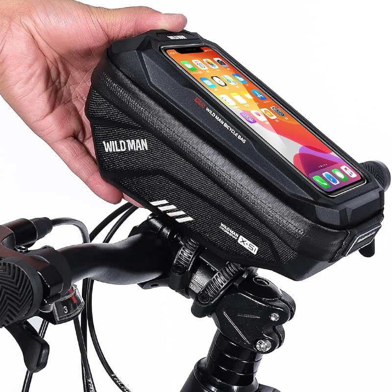 Rahmentasche Fahrrad - wasserdichte Oberrohrtasche Fahrrad Handytasche mit TPU-Touchscreen für Smart