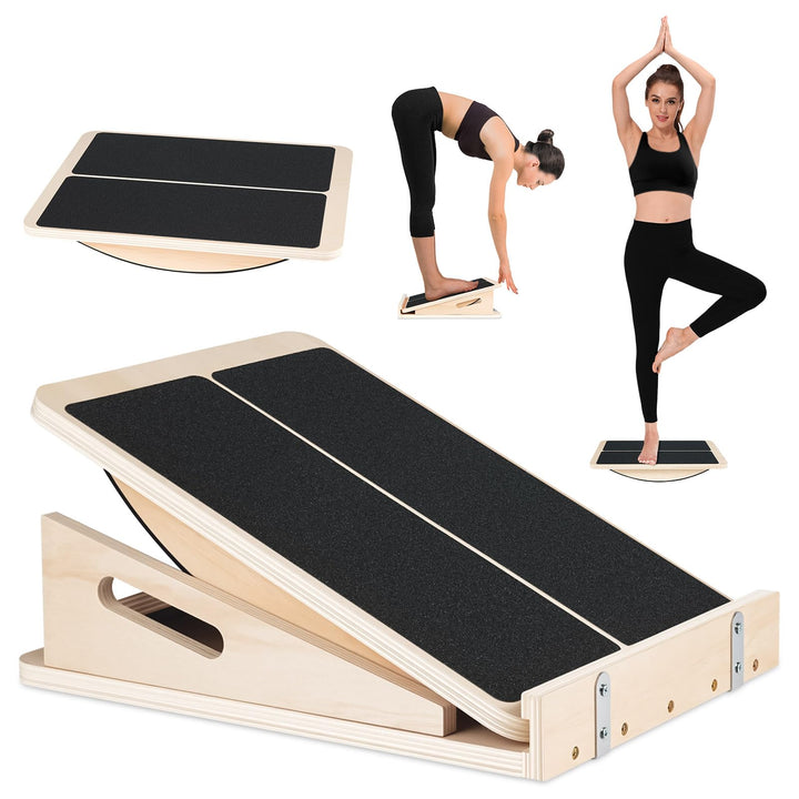 2 in 1 Wadendehner, Schrägbrett Aus Holz, Verstellbarer Und Portable Wooden Slant Board, Athletic Mo