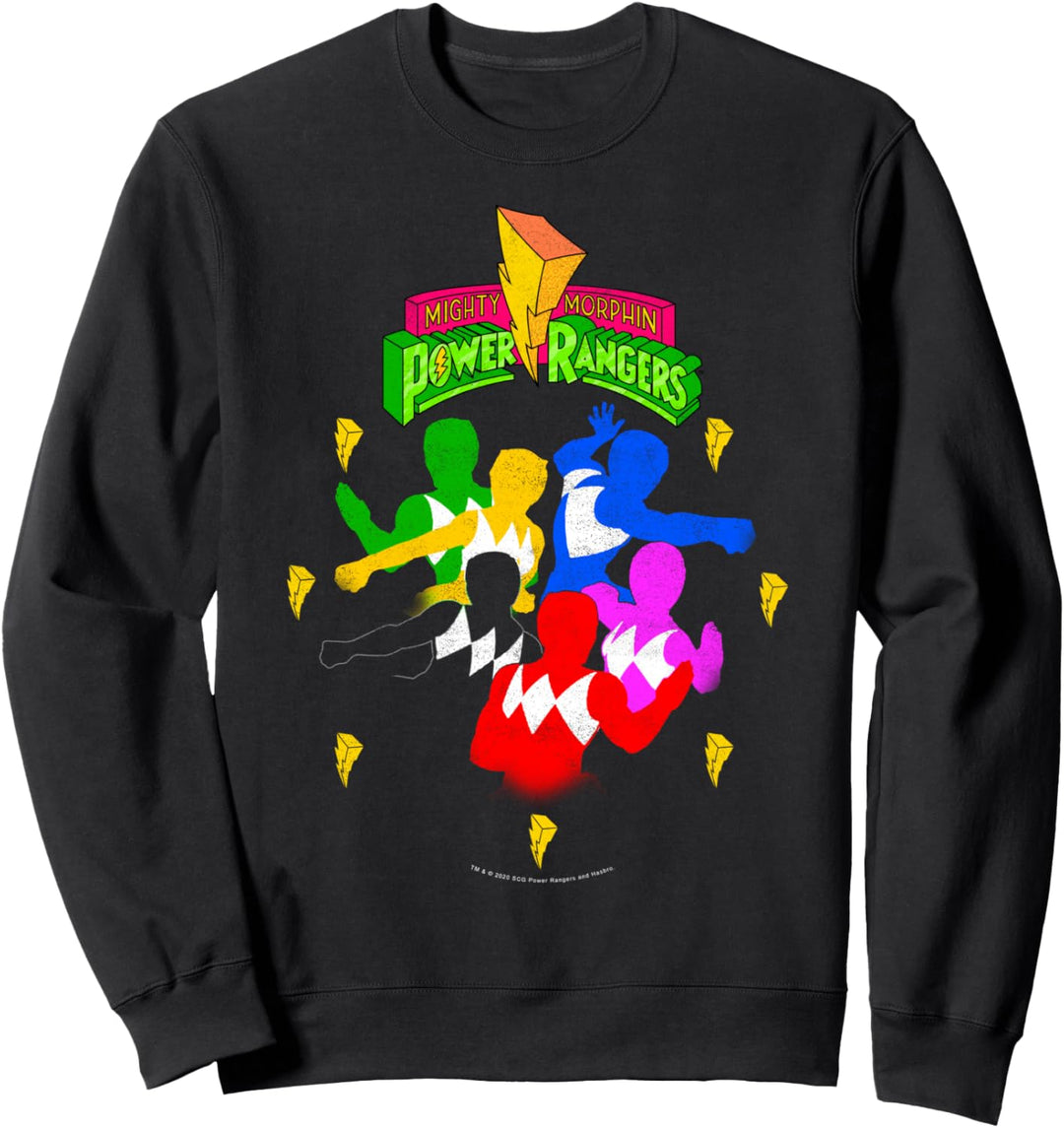 Power Rangers Distressed Group Minimalist Silhouettes Sweatshirt