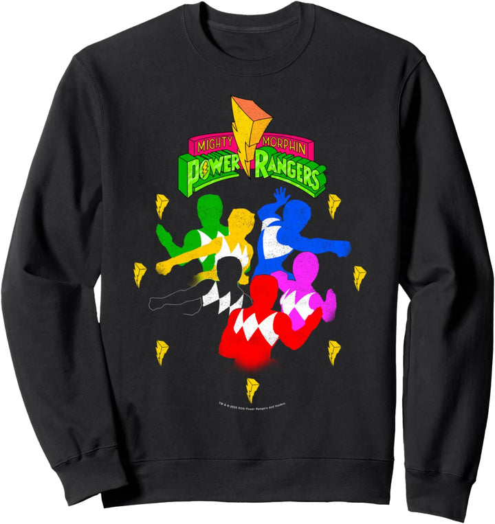 Power Rangers Distressed Group Minimalist Silhouettes Sweatshirt